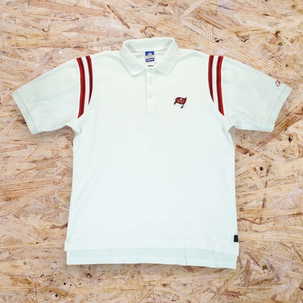 Vintage NFL Reebok Play Dry Tampa Bay Buccaneers Embroidered Mens L Polo‎ Shirt